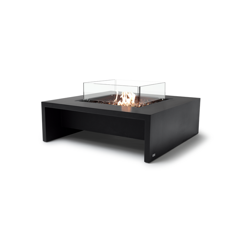 EcoSmart Fire Mojito 40" Graphite Freestanding Fire Table with Gas LP/NG Burner and Waterfall Edge by Mad Design Group
