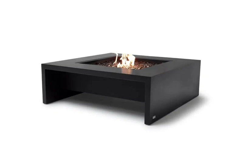 EcoSmart Fire Mojito 40" Graphite Freestanding Fire Table with Gas LP/NG Burner and Waterfall Edge by Mad Design Group