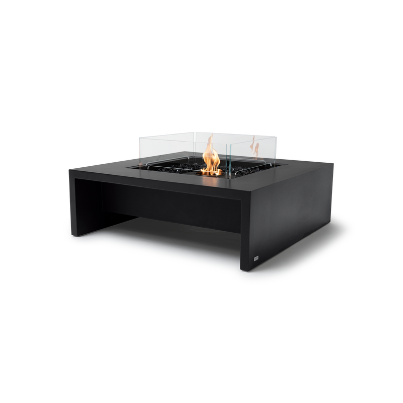 EcoSmart Fire Mojito 40" Graphite Freestanding Indoor Fire Table with Black Burner and Waterfall Edge by MAD Design Group