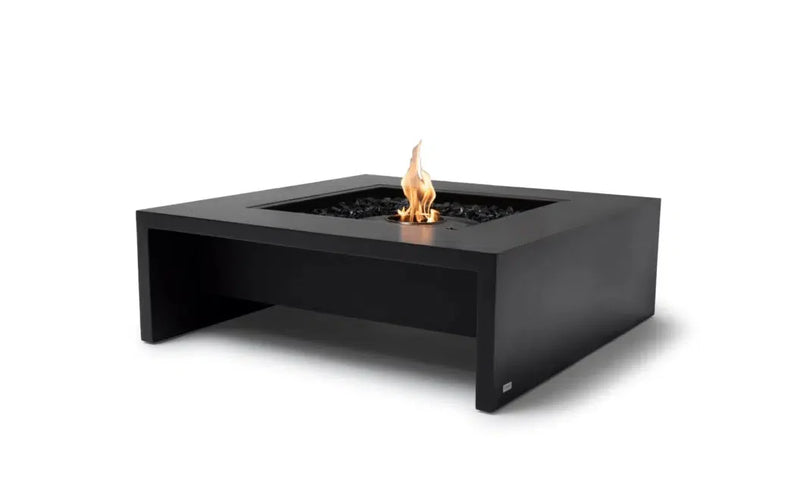 EcoSmart Fire Mojito 40" Graphite Freestanding Indoor Fire Table with Black Burner and Waterfall Edge by MAD Design Group