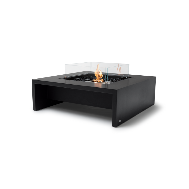 EcoSmart Fire Mojito 40" Graphite Freestanding Outdoor Fire Table with Stainless Steel Burner and Waterfall Edge Design by MAD Design Group