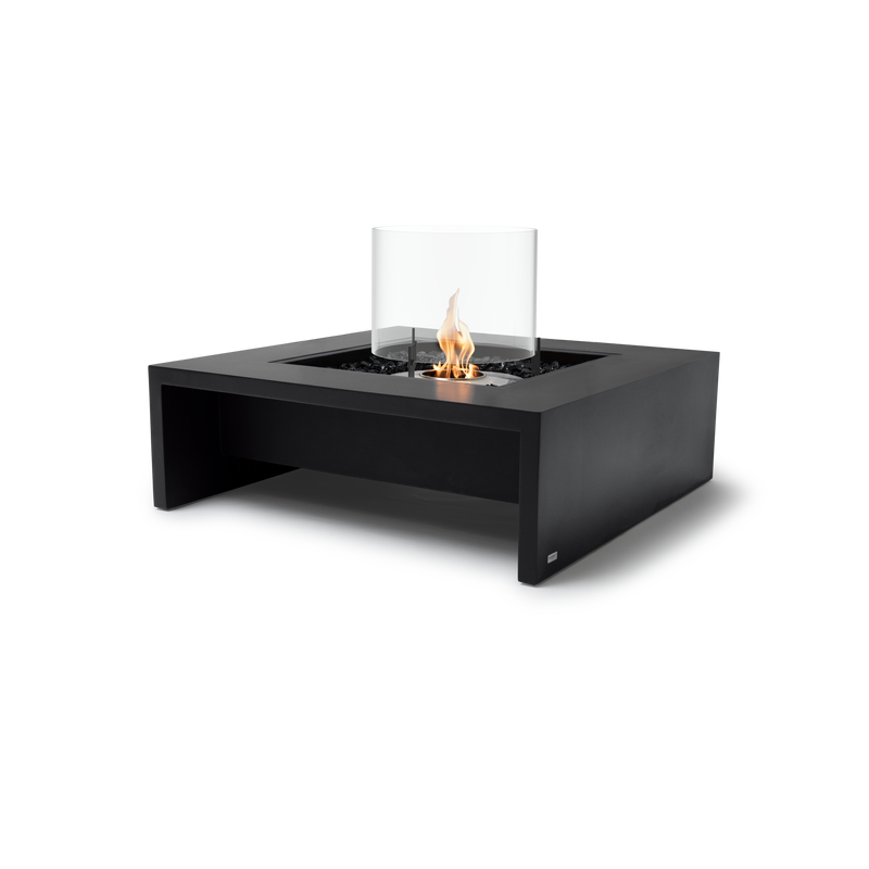 EcoSmart Fire Mojito 40" Graphite Freestanding Outdoor Fire Table with Stainless Steel Burner and Waterfall Edge Design by MAD Design Group