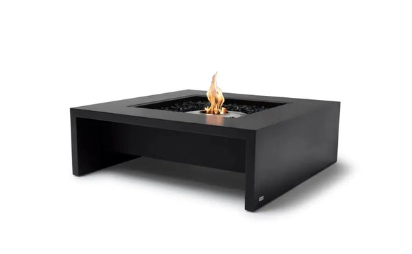 EcoSmart Fire Mojito 40" Graphite Freestanding Outdoor Fire Table with Stainless Steel Burner and Waterfall Edge Design by MAD Design Group