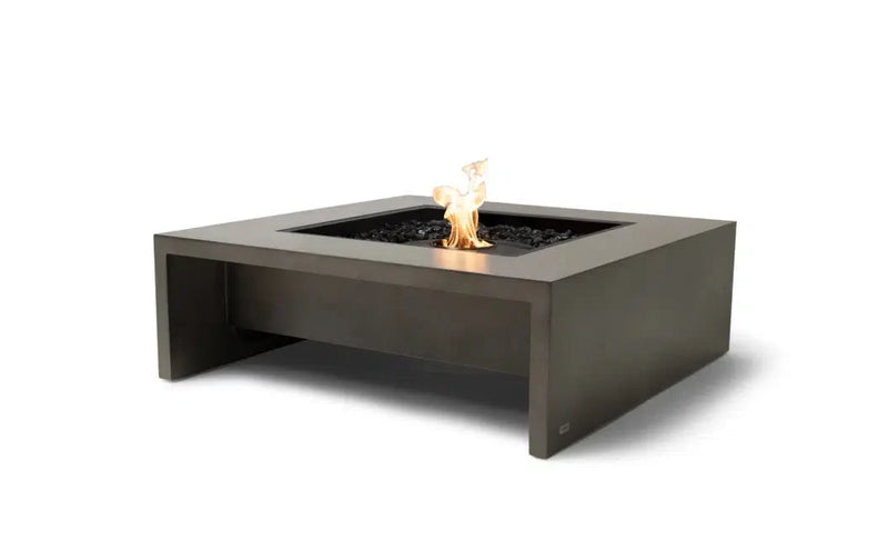 EcoSmart Fire Mojito 40" Natural Freestanding Indoor Fire Table with Black Burner and Waterfall Edge by MAD Design Group