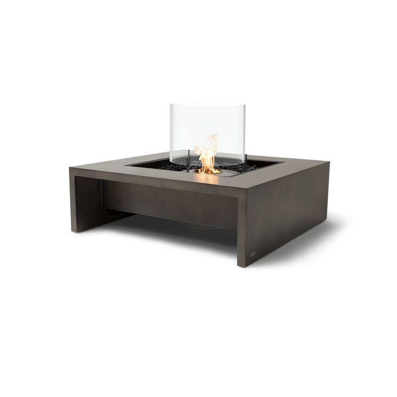 EcoSmart Fire Mojito 40" Natural Freestanding Indoor Fire Table with Stainless Steel Burner and Waterfall Edge by MAD Design Group
