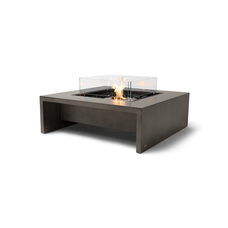 EcoSmart Fire Mojito 40" Natural Freestanding Outdoor Fire Table with Stainless Steel Burner and Waterfall Edge Design by MAD Design Group