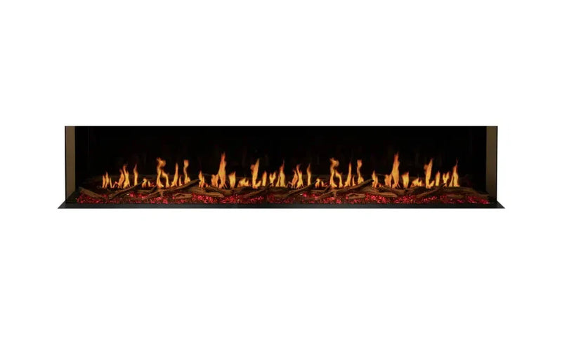 EcoSmart Fire Motion 100" Black Right Corner Electric Fireplace with Motion Picture Flame Technology by MAD Design Group