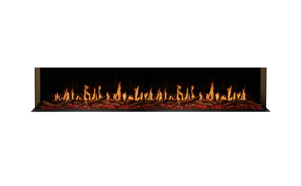 EcoSmart Fire Motion 100" Black Single-Sided Electric Fireplace with Motion Picture Flame Technology by MAD Design Group