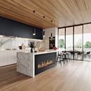 EcoSmart Fire Motion 120" Black Right Corner Electric Fireplace with Motion Picture Flame Technology by MAD Design Group