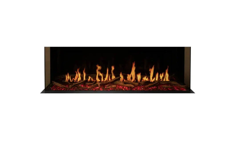 EcoSmart Fire Motion 60" Black Left Corner Electric Fireplace with Motion Picture Flame Technology by MAD Design Group