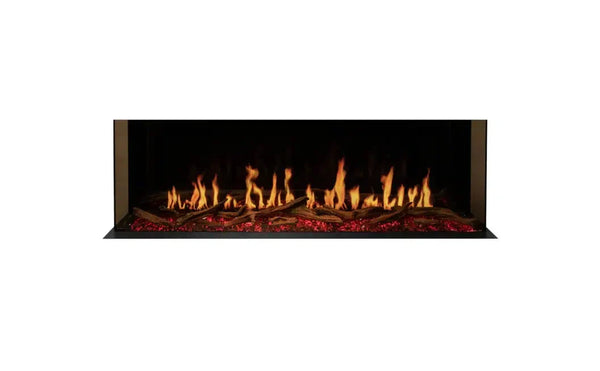 EcoSmart Fire Motion 60" Black Right Corner Electric Fireplace with Motion Picture Flame Technology by MAD Design Group