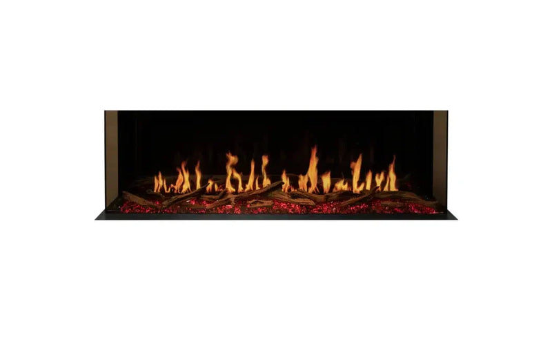 EcoSmart Fire Motion 60" Black Right Corner Electric Fireplace with Motion Picture Flame Technology by MAD Design Group