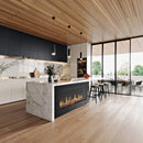 EcoSmart Fire Motion 76" Black Right Corner Electric Fireplace with Motion Picture Flame Technology by MAD Design Group
