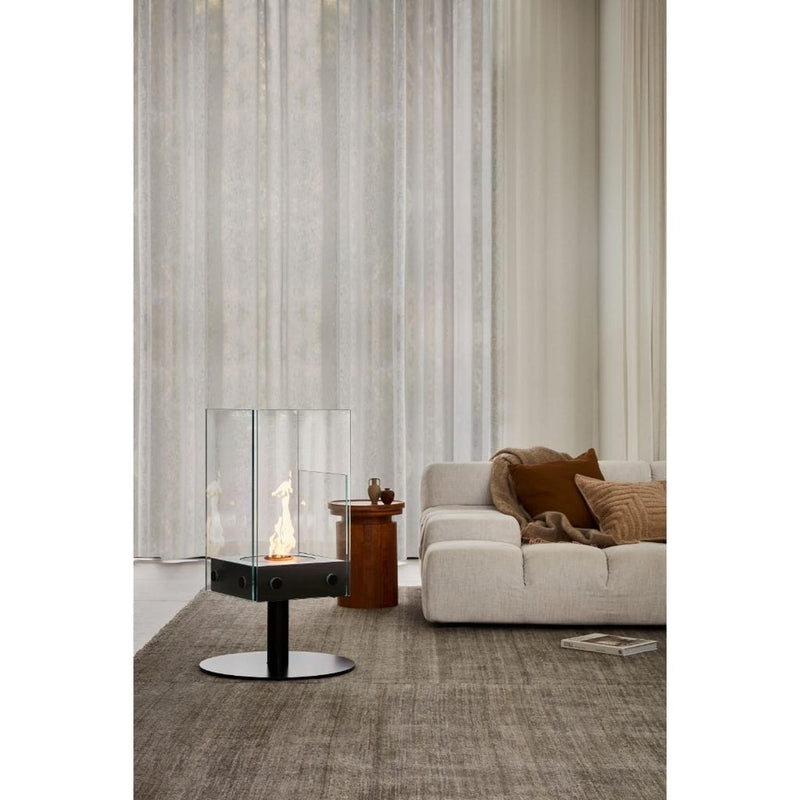 EcoSmart Fire Orbit 38" Black Freestanding Designer Fireplace with AB3 Ethanol Burner by MAD Design Group