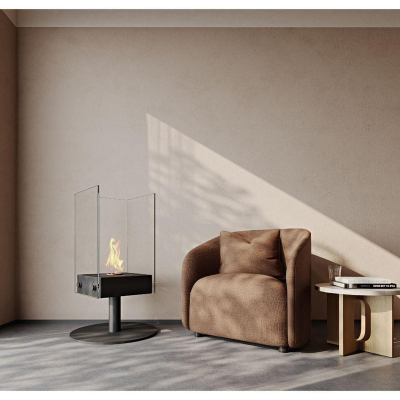 EcoSmart Fire Orbit 38" Black Freestanding Designer Fireplace with AB3 Ethanol Burner by MAD Design Group