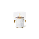 EcoSmart Fire PILLAR 3L 19" Marble White Freestanding Fireplace with Lamp-Style Glass & Black Burner by MAD Design Group