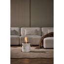 EcoSmart Fire PILLAR 3L 19" Marble White Freestanding Fireplace with Lamp-Inspired Glass & Stainless Steel Burner by MAD Design Group