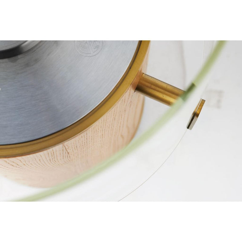 EcoSmart Fire PILLAR 3L 19" Oak Freestanding Fireplace with Lamp-Inspired Glass & Stainless Steel Burner by MAD Design Group