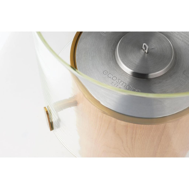 EcoSmart Fire PILLAR 3L 19" Oak Freestanding Fireplace with Lamp-Inspired Glass & Stainless Steel Burner by MAD Design Group