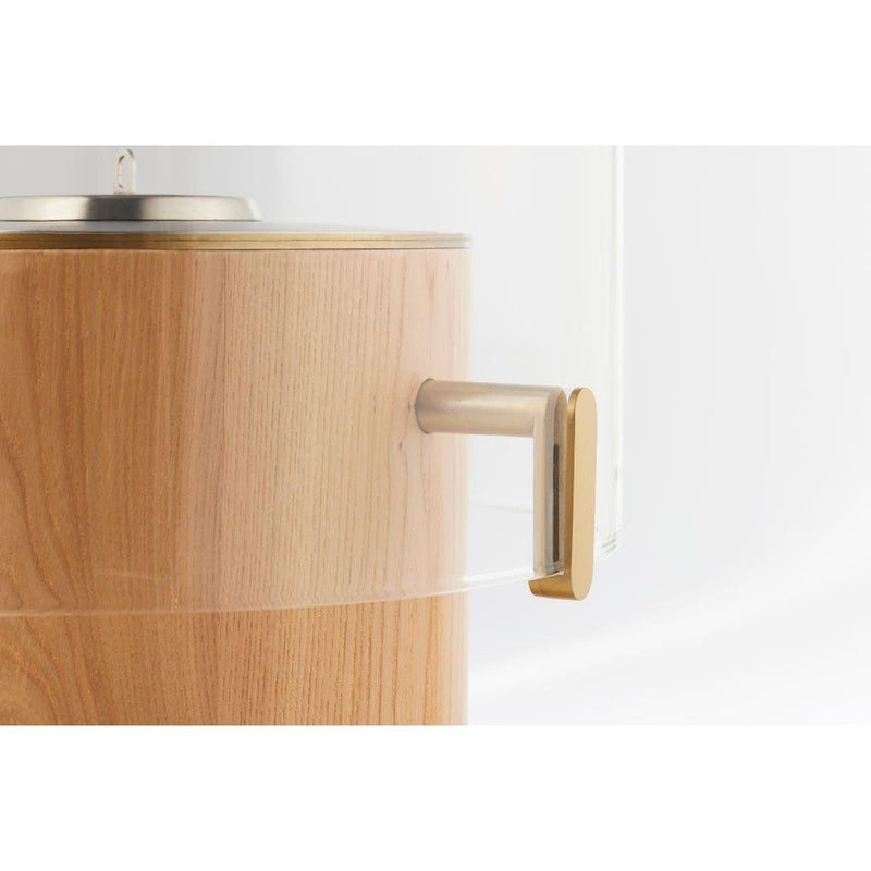 EcoSmart Fire PILLAR 3T 24" Oak Freestanding Fireplace with Lamp-Style Glass & Stainless Steel Burner by MAD Design Group