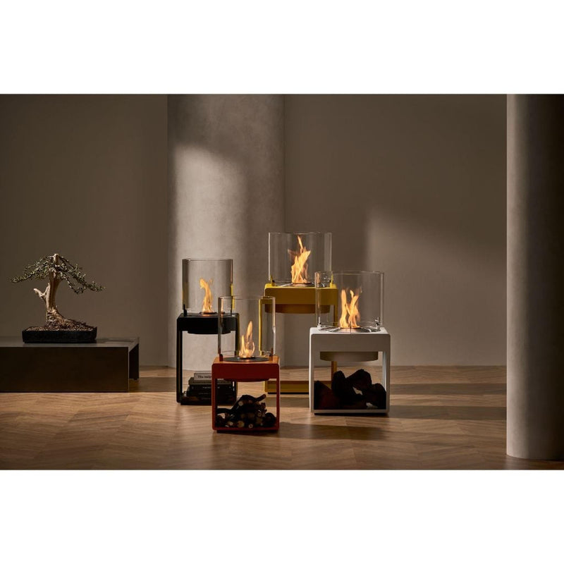 EcoSmart Fire POP 3L 27" Orange Freestanding Retro-Style Fireplace with Black Burner by MAD Design Group