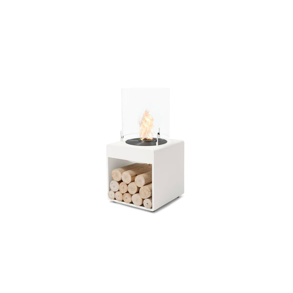 EcoSmart Fire POP 3L 27" White Freestanding Retro-Style Fireplace with Black Burner by MAD Design Group