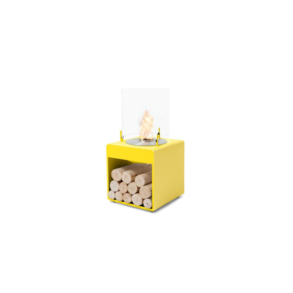 EcoSmart Fire POP 3L 27" Yellow Retro-Style Freestanding Fireplace with Stainless Steel Burner by MAD Design Group