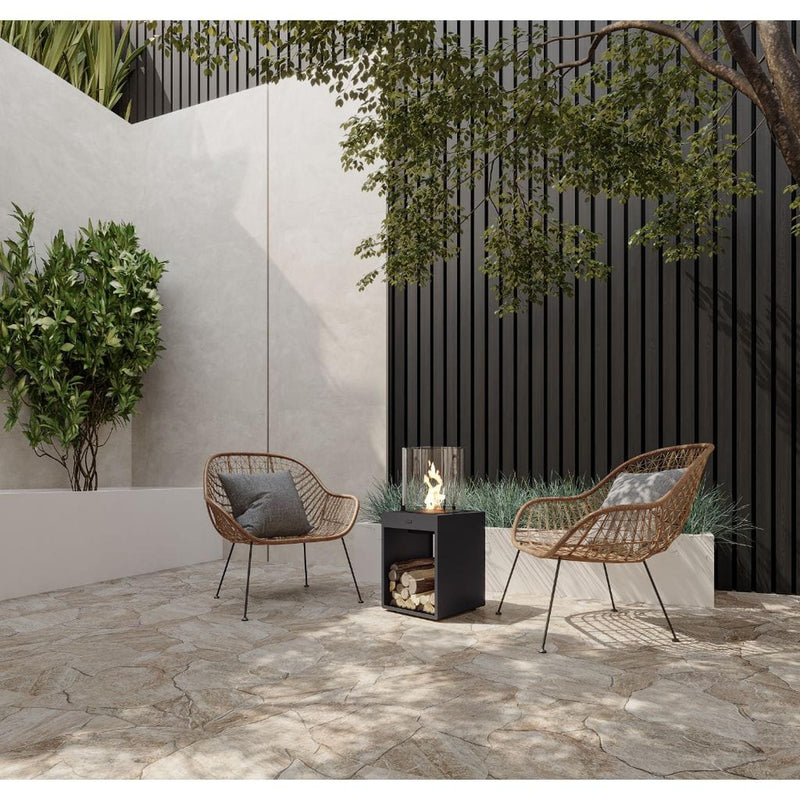 EcoSmart Fire POP 3T 33" Black Freestanding Retro-Style Fireplace with Black Burner by MAD Design Group