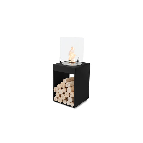 EcoSmart Fire POP 3T 33" Black Freestanding Modern Retro Fireplace with Stainless Steel Burner by MAD Design Group