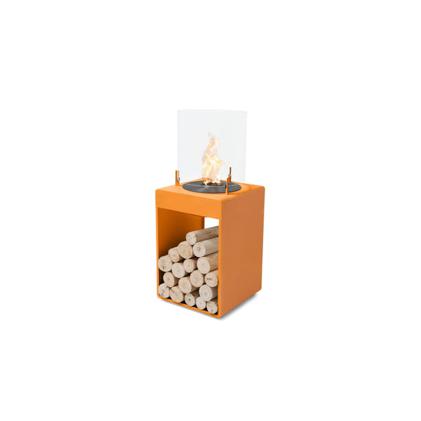 EcoSmart Fire POP 3T 33" Orange Freestanding Retro-Style Fireplace with Black Burner by MAD Design Group