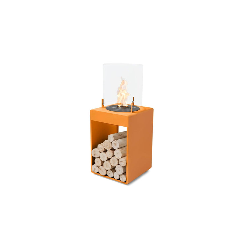 EcoSmart Fire POP 3T 33" Orange Freestanding Retro-Style Fireplace with Black Burner by MAD Design Group