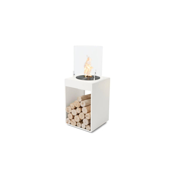 EcoSmart Fire POP 3T 33" White Freestanding Retro-Style Fireplace with Black Burner by MAD Design Group