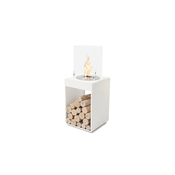 EcoSmart Fire POP 3T 33" White Retro-Style Freestanding Fireplace with Stainless Steel Burner by MAD Design Group