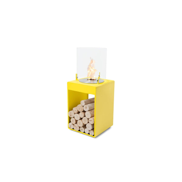 EcoSmart Fire POP 3T 33" Yellow Freestanding Retro-Style Fireplace with Stainless Steel Burner by MAD Design Group