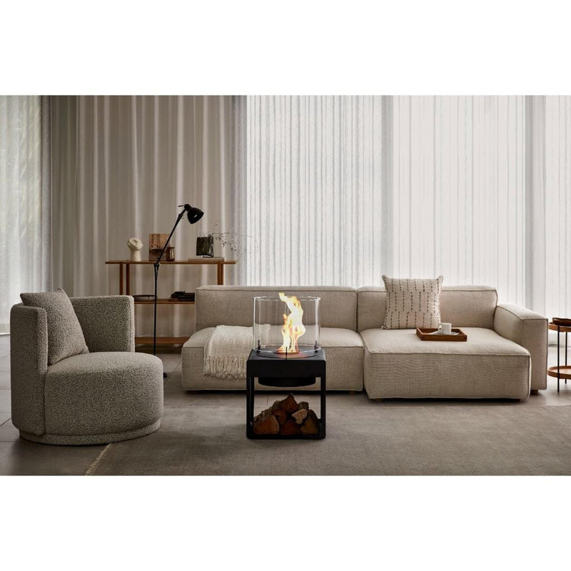 EcoSmart Fire POP 8L 31" Black Freestanding Fireplace with Modern Retro Design & Black Burner by MAD Design Group