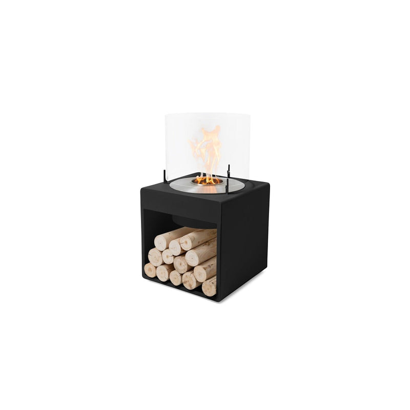 EcoSmart Fire POP 8L 31" Black Freestanding Retro-Style Fireplace with Stainless Steel Burner by MAD Design Group