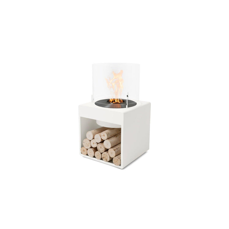 EcoSmart Fire POP 8L 31" White Freestanding Fireplace with Modern Retro Design & Black Burner by MAD Design Group