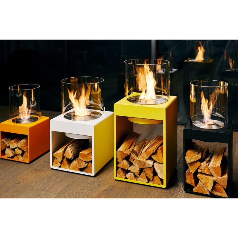 EcoSmart Fire POP 8L 31" White Freestanding Fireplace with Modern Retro Design & Stainless Steel Burner by MAD Design Group