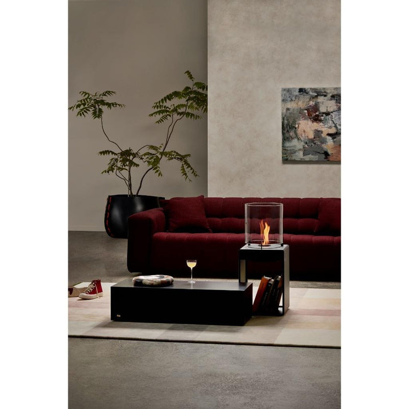 EcoSmart Fire POP 8T 39" Black Freestanding Fireplace with Modern Retro Design & Black Burner by MAD Design Group