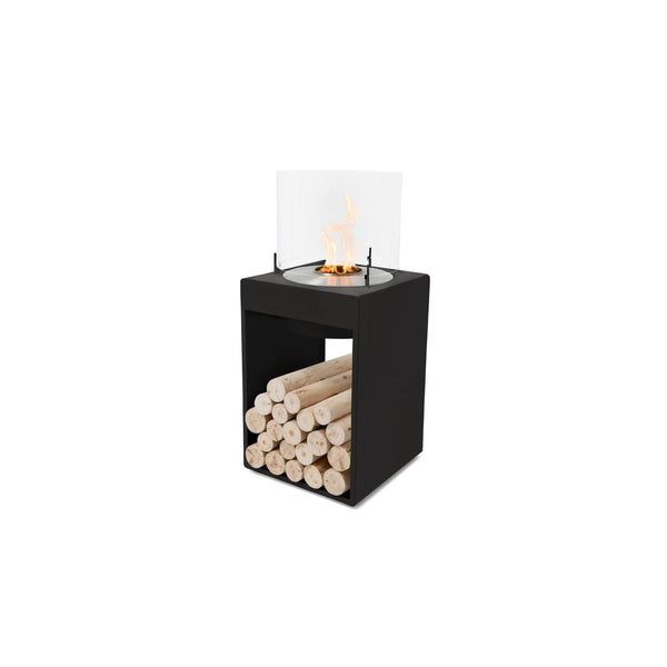 EcoSmart Fire POP 8T 39" Black Freestanding Fireplace with Modern Retro Design & Stainless Steel Burner by MAD Design Group