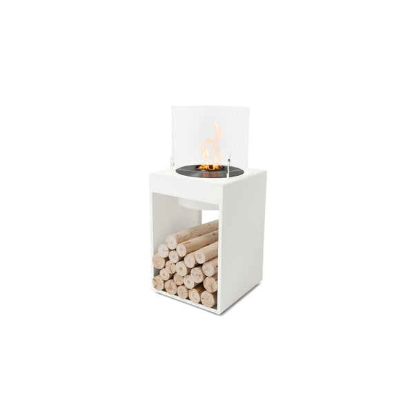 EcoSmart Fire POP 8T 39" White Freestanding Fireplace with Modern Retro Design & Black Burner by MAD Design Group