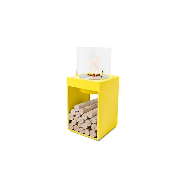 EcoSmart Fire POP 8T 39" Yellow Freestanding Fireplace with Modern Retro Design & Stainless Steel Burner by MAD Design Group
