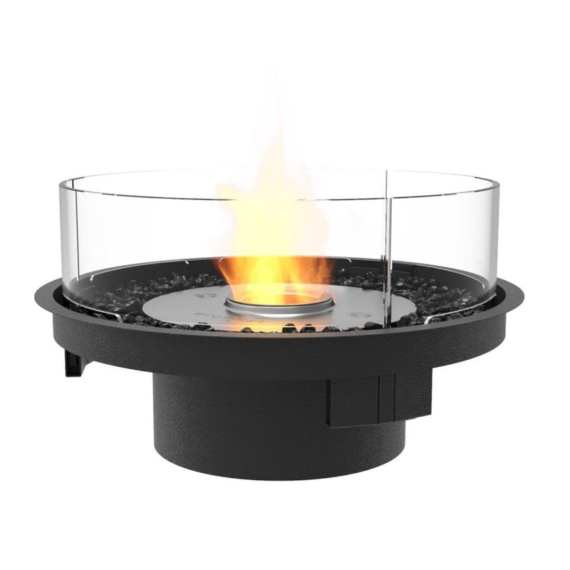 EcoSmart Fire Round 20 24" Black Indoor Fire Pit Kit with Stainless Steel Ethanol Burner – Stylish Year-Round Heating by Mad Design Group