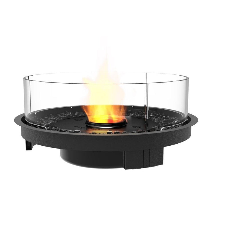 EcoSmart Fire Round 20 24" Black Indoor Fire Pit Kit with Stainless Steel Ethanol Burner – Stylish Year-Round Heating by Mad Design Group