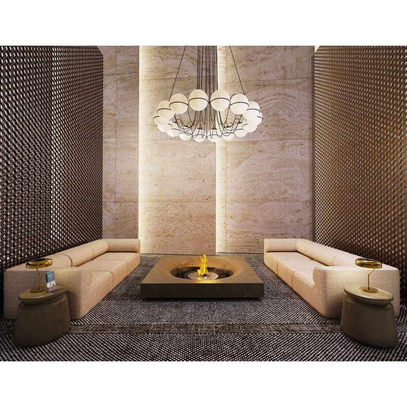 EcoSmart Fire Round 20 24" Black Outdoor Fire Pit Kit with Gas LP/NG Burner – Durable Year-Round Heating by Mad Design Group