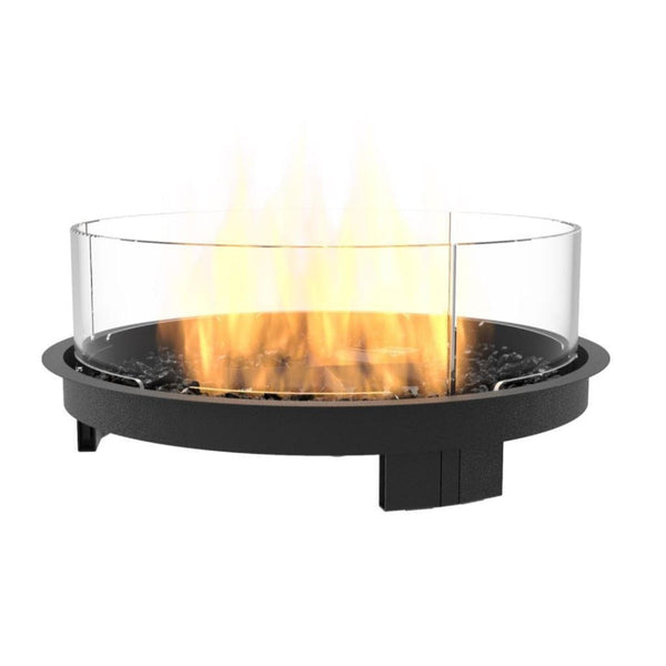 EcoSmart Fire Round 20 24" Black Outdoor Fire Pit Kit with Gas LP/NG Burner – Durable Year-Round Heating by Mad Design Group