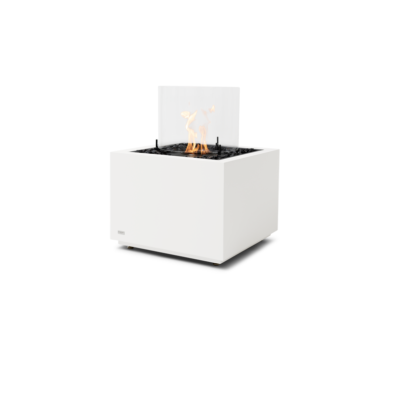 EcoSmart Fire Sidecar 24" Freestanding Outdoor Fire Table with Black Burner and Geometric Base by MAD Design Group