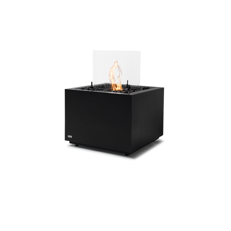 EcoSmart Fire Sidecar 24" Graphite Freestanding Indoor Fire Table with Black Burner and Weather-Resistant Concrete Design by MAD Design Group