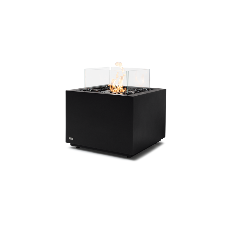 EcoSmart Fire Sidecar 24" Graphite Freestanding Indoor Fire Table with Stainless Steel Burner and Geometric Base by MAD Design Group