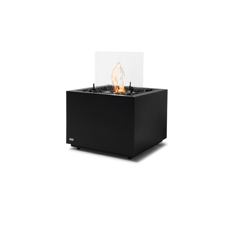 EcoSmart Fire Sidecar 24" Graphite Freestanding Indoor Fire Table with Stainless Steel Burner and Geometric Base by MAD Design Group